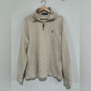 Ralph Lauren Men's Beige Zip-Up Sweater